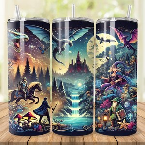 Fantasy Tumbler Wrap: Epic Adventures Design (20oz 30oz PNG Digital Download)