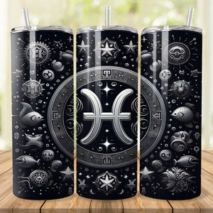 Pisces Zodiac Tumbler Wrap: 20oz 30oz Skinny Design (Digital Download)