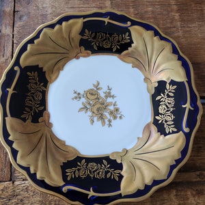 Vintage origineel echt Weimar kobaltjutta bord taart-/dessertbord