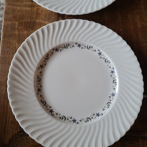 Set of 4 Royal Worcester PETITE FLEUR Swirl Dinner Plates