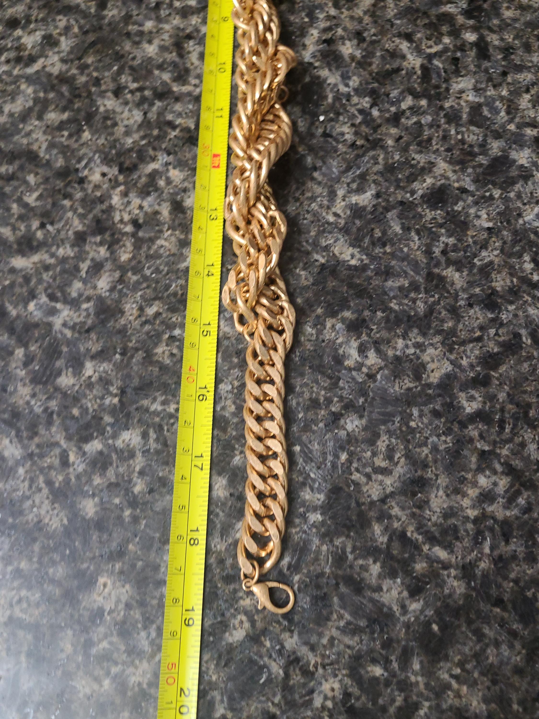 Zara Chunky Cuban Link Chain Belt, Gold Tone, 42\