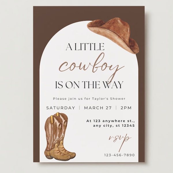 western baby invitation