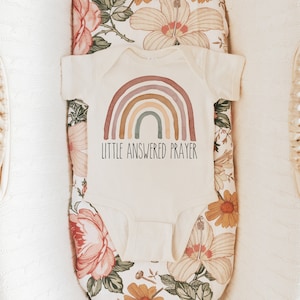 Watercolor Little Answered Prayer Natural Baby Bodysuit