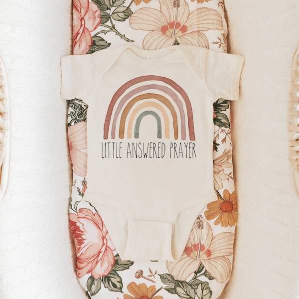 Watercolor Little Answered Prayer Natural Baby Bodysuit