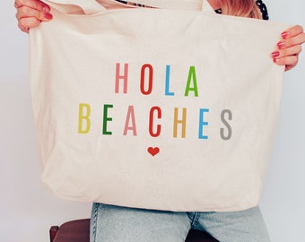 Colorful Hola Beaches Tote Bag