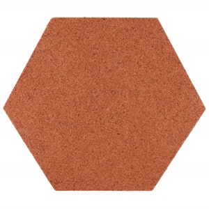 EcoCMK cork hexagon, with self-adhesive, red, 21x18cm/7mm