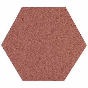 Puede incluir: Un tablero de corcho hexagonal de color marrón rojizo.