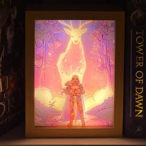 Aelin Fireheart | Aelin Galathynius | TOG Series | Officially SJM Licensed Dreambox | Light-Up LED Painting | Wall Art Wooden Frame Lamp