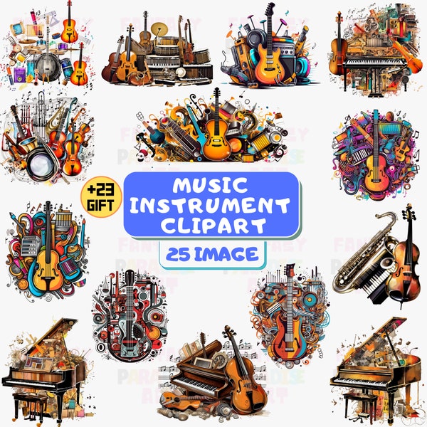 Musical Instruments Watercolour Clipart PNG, Musical instruments PNG Clipart, Musical Clipart, Music clipart Orchestra Concert Clipart