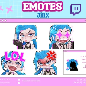 J!NX EMOTES - Cute Emote Set for Streaming, Messaging | Twitch, Discord, Youtube, TikTok, WhatsApp