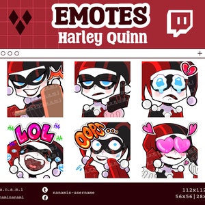 HARLEQUIN EMOTES - Cute & Kawaii Emote Set for Streaming, Messaging | Twitch, Discord, Youtube, TikTok, WhatsApp
