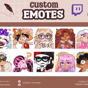 CUSTOM EMOTES - Custom Emote/Emote Set for Streaming, Messaging | Twitch, Discord, Youtube, TikTok, WhatsApp