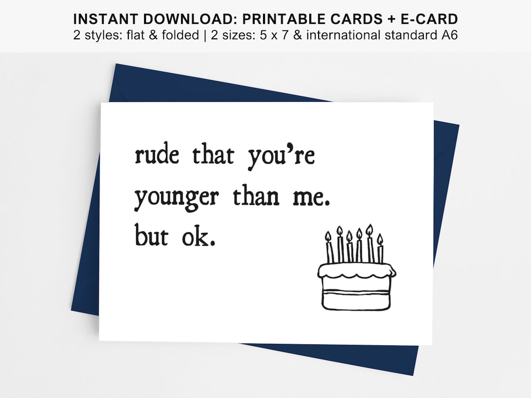 Printable Birthday Card Hilarious Birthday Cards Humorous Etsy