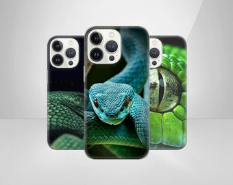 Snake Phone Case Green snake Cover for iPhone 15Pro, 14, 13, 12, 11, Google Pixel 8, 7A, 6A, Samsung Galaxy S24Ultra, S23fe, S22, A54, A34