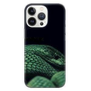 Custodia per telefono Snake Cover serpente verde per iPhone 15Pro, 14, 13, 12, 11, Google Pixel 8, 7A, 6A, Samsung Galaxy S24Ultra, S23fe, S22, A54, A34 immagine 3