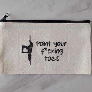 つま先を伸ばせ！エアリアル／ポールフィットネス用小型トラベルバッグ｜メイク用品／鍵／イヤホン用｜ギフトアイデア｜エアリアル好き｜ポールギフト