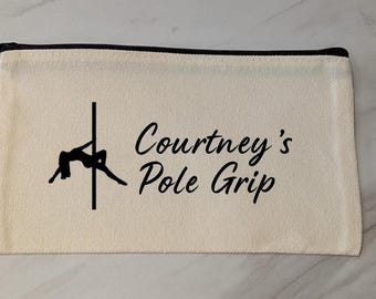 Personalised Pole Grip Aerial/Pole Fitness Small Travel Bag | For makeup/keys/earphones | Gift Ideas | Aerial Lover | Pole Gift | Custom