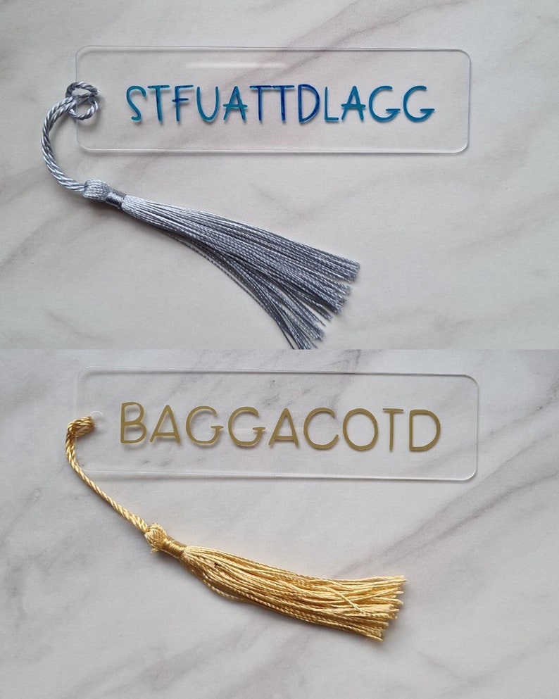Customised Acronym Bookmark | Personalised Bookish Gift | Booktok ...