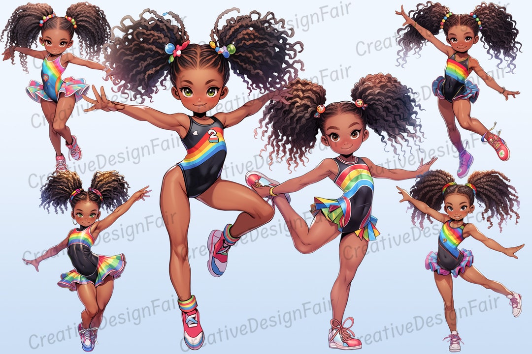 Little Gymnast Girl 10 PNG NO Background Clipart Ephemera Junk Journal ...