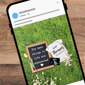 Personalised Spring Social Media Pregnancy Announcement