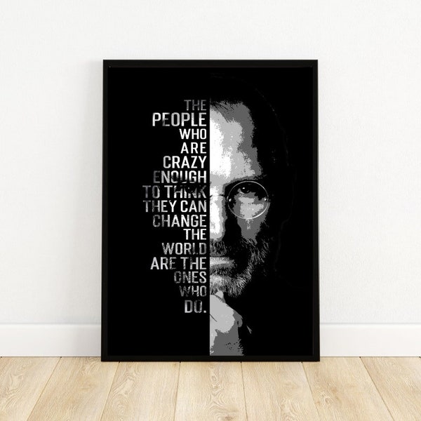 Steve Jobs kunst, inspirerende quote posters, kunst aan de muur ondernemer, motivatie digitale kunst, inspirerende digitale kunst, digitale kunst, Steve Jobs poster