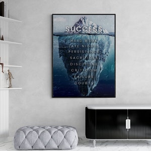 Poster di successo di Iceberg, arte di successo di Iceberg, stampa di successo di Iceberg, arte murale motivazionale per ufficio, arte murale motivazionale per ufficio