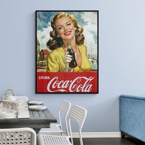 Póster vintage de Coca Cola, póster de Coca Cola, póster vintage de Coca Cola, obra de arte de Coca Cola, póster retro de Coca Cola, póster de Coca Cola, impresión de Coca Cola, arte de Coca Cola