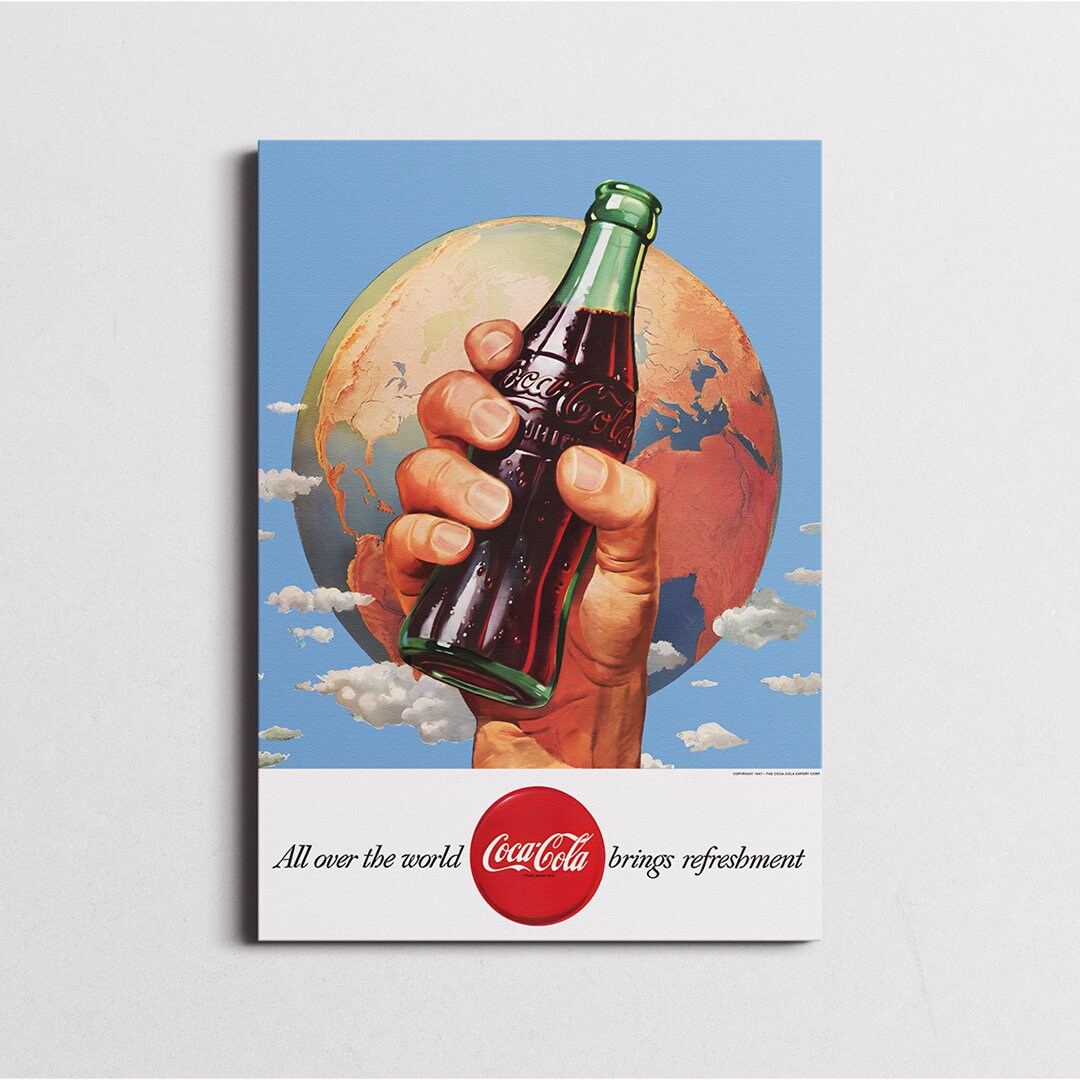 Coca-Cola レトロ広告 フレーム付き Amazon.co.jp: コカ・コーラ サーフィン 1960年代 アメリカ雑誌