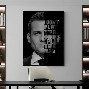 Arte de pared de Harvey Specter, impresión motivacional, arte de pared motivacional, póster de Harvey Specter, arte de pared inspirador para la oficina, arte de película de traje
