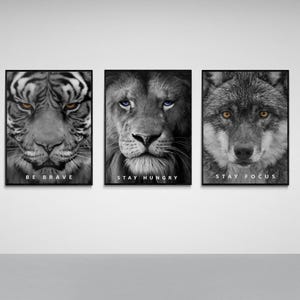 Set di 3 stampe murali motivazionali, poster con citazioni motivazionali, poster motivazionali per ufficio, poster con denaro, arte ispiratrice