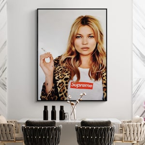 Póster supremo, póster de Hypebeast, arte mural de Kate Moss, arte de Hype Beast, arte mural de Supreme, arte de Bape, póster de Kate Moss, póster de streetwear
