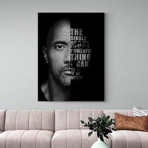 Dwayne Johnson Poster, The Rock Wandkunst, Motivationsdruck, Motivationswandkunst, Inspirational Wandkunst für Büro, das Rockplakat