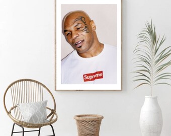 Supreme Poster Digital Supreme Wall Art Supreme Print Mike Tyson Poster Luxury Wall Art Fashion Wall Art hype Beast Art hypebeast Print Etsy