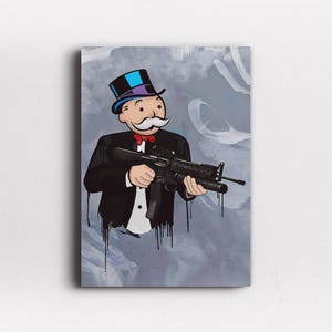 Arte del Monopoli, arte del Monopoli di Alec, arte murale hypebeast, poster hypebeast, poster streetwear, arte murale streetwear, poster del Monopoli di Alec, poster di Kaws