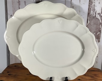 Vintage Lenox Oval Serving Platters, Casual Elegance, Scalloped Edge, Set of 2