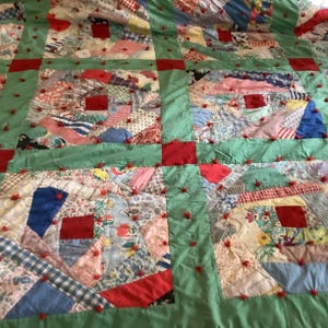 vintage Patchwork camp quilt, bedspread