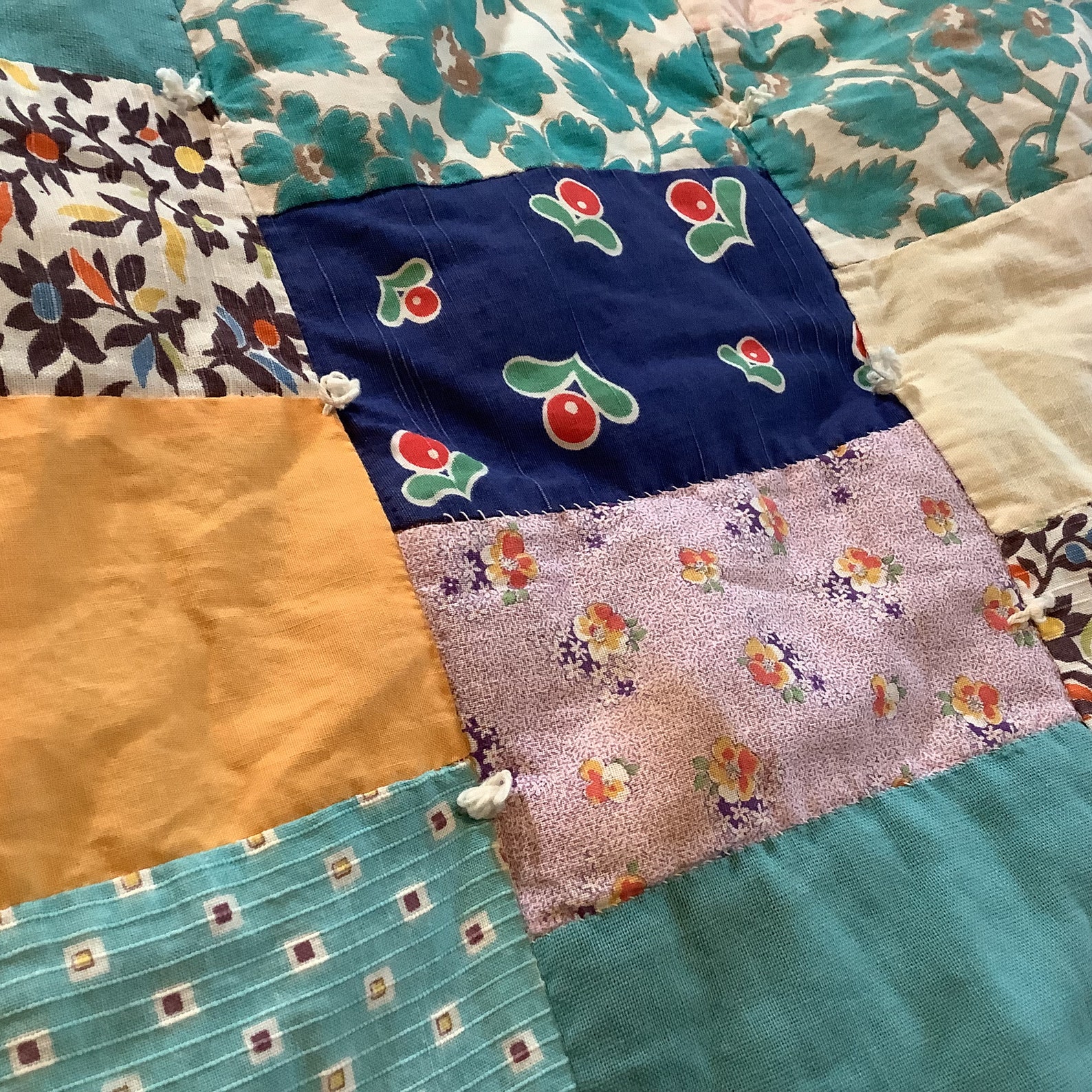 Antique Hand Stitched Hand Tied Patchwork Quilt, Etsy