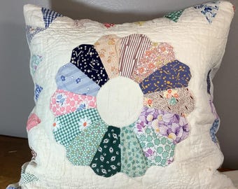 handmade decorative pillows, vintage quilt pillows, pillows, bedding