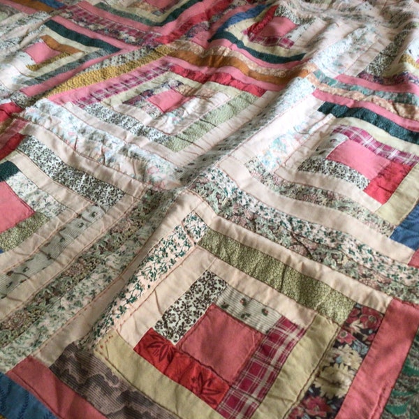 Handmade Log Cabin Quilt Etsy