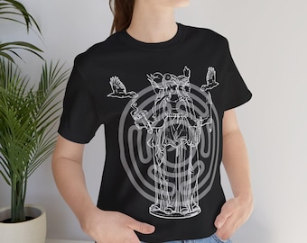 Goddess Hekate Line Art T-Shirt, Wiccan Tee, Mythology Shirt, Pagan Clothing, Greek Goddess Top