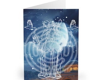 Goddess Hekate Greeting Cards, Pagan Stationery Set, Occult Note Cards, Wiccan Gift, Witchcraft Supplies, Metaphysical Art Prints