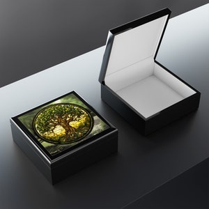 Green Tree of Life Jewelry Box, Trinket Box, Organizer, Decorative Storage, Gift for Her