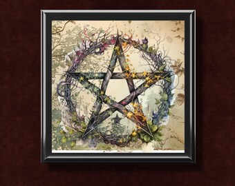Pentagram sieradendoosje Woodsy Vine, Wicca, Pagan, altaardecor, Witchy Home Decor, rituele benodigdheden