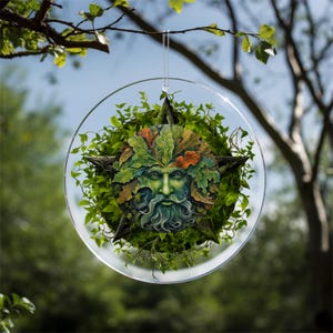 Magical Greenman Hanging Charm - Vibrant Acrylic Accent