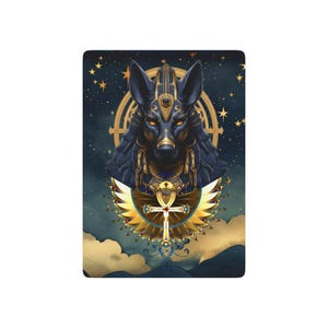 Egyptian Mythology Deck for Games or Divination, God Anubis Design, Gift for Pagans, Witches, Wiccans, Kemetics, Poker Deck