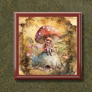 Wooden Fairy Mushroom Jewelry Box, Enchanted Forest Trinket Organizer, Fae Witchcore Gift, Pagan Decor, Cottagecore Art, Witchy Aesthetic