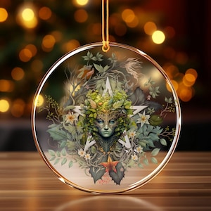 Invoke Earth Goddess Energy with this Green Lady Acrylic Ornament - Pagan Home Decor