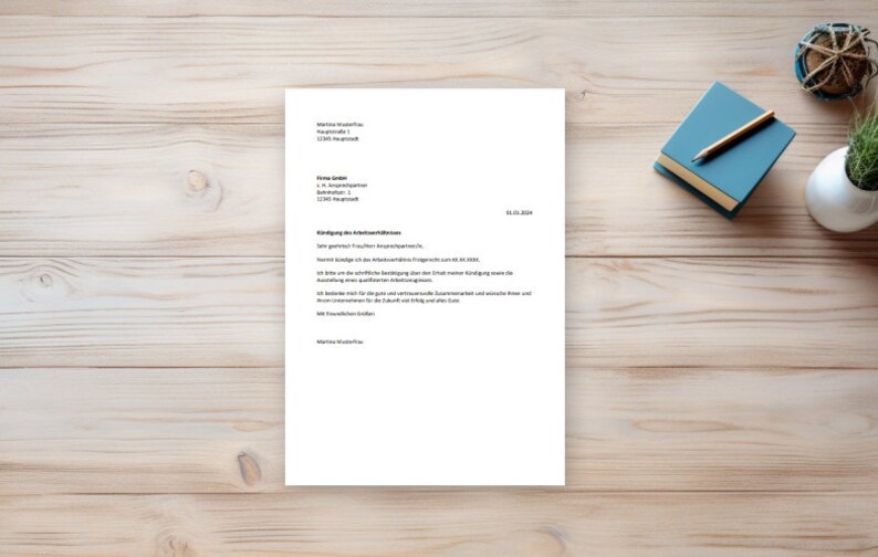 Termination Letter German Employee, Termination Template, Word Template