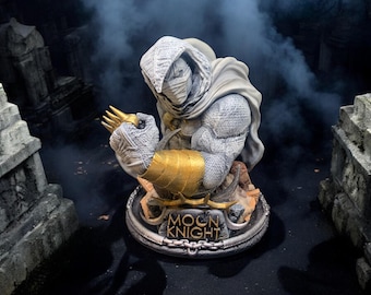 Moon Knight Figure (4k Resin 3D Printed and Painted)