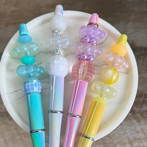 Glow Cloud Pen/Pencil (plus 10+ Beads) - Customizable Beadable Kit (Mystery Assortment)